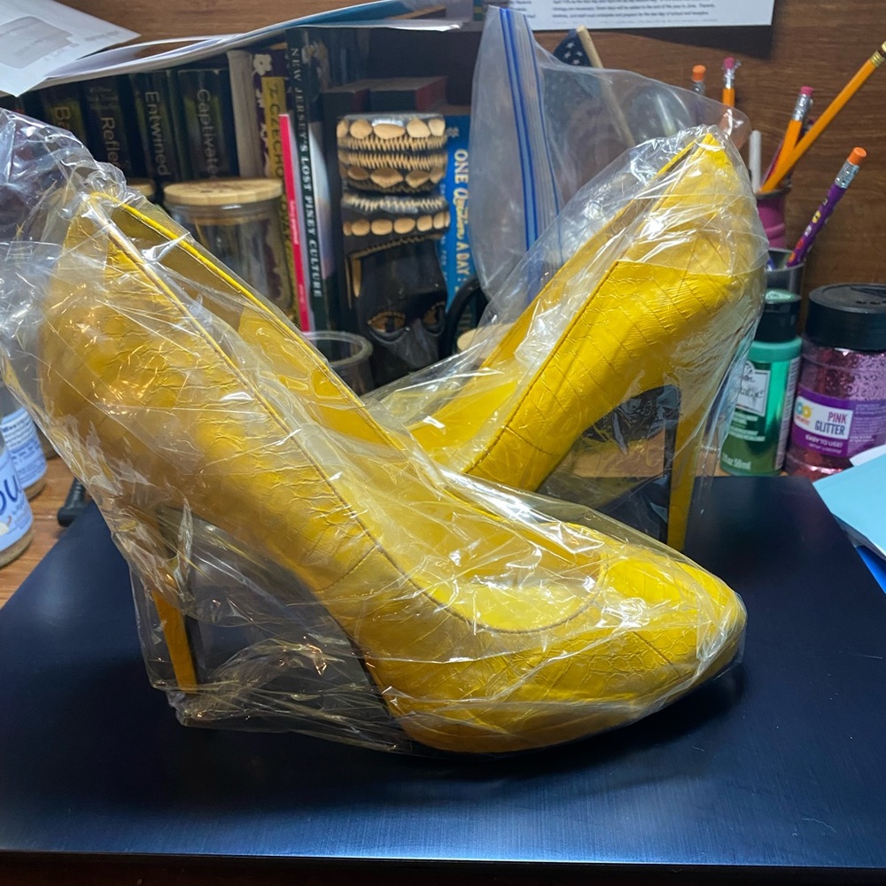 Yellow Ralph Lauren heels